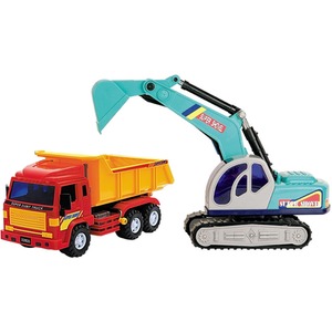 Big-Daddy Friction Powered Lorrys Toy Truck - Multi / Digger and Dump Truck by Big Daddy