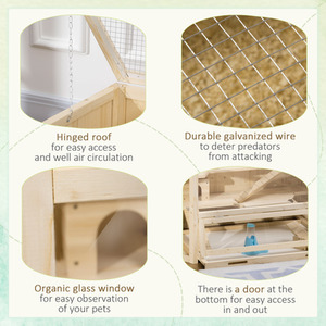 PawHut 3-Tier Wooden Hamster Cage Gerbil Play Center with Water feeder - Wood by PawHut