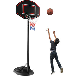 Basketball Hoop Basketball Goal System - Black by Costway