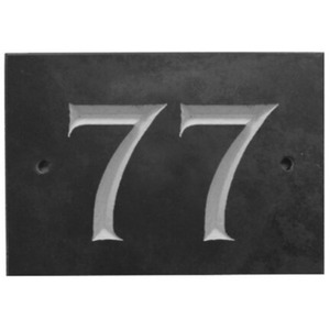 Black Slate Number 77 - Black by The House Nameplate Company