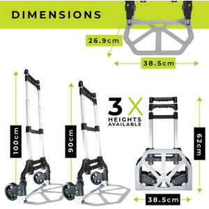 Folding Hand Truck Max Load 80Kg - Silver by WMR