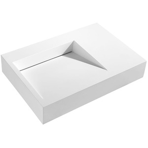 Cordoba Sloped Wall Hung Matt Stone Basin - White by Fino Stone