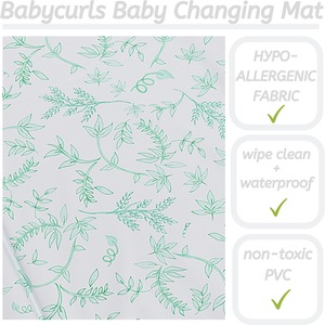 Baby Changing Mat - Green Leaves / Green Leaves by Babycurls
