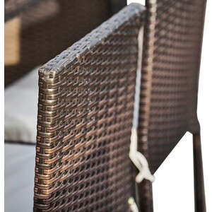 5 Piece Outdoor Garden Rattan High Bar Dining Set, Table and Chair Set - Brown by Teamson Home