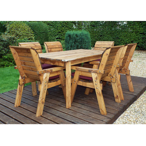 Charles Taylor Six Seater Chair Table Set with Accessories - Burgundy by Charles Taylor