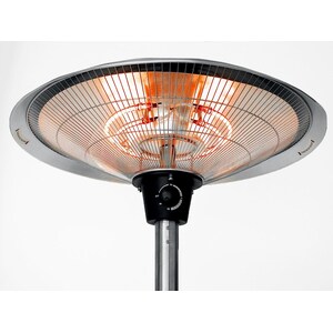 2.1kW IP44 Free Standing Patio Halogen Heater - Silver by Primrose