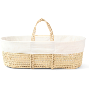 Scandi Palm Moses Basket - White by Clair de Lune