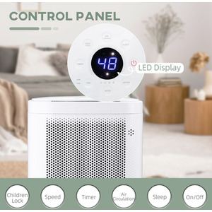 HOMCOM Portable Dehumidifier with WiFi Smart App Control - White, Black by HOMCOM