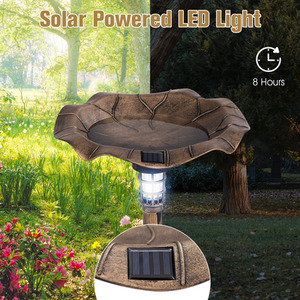 Standing Pedestal Birdbath Feeder Combo by Costway