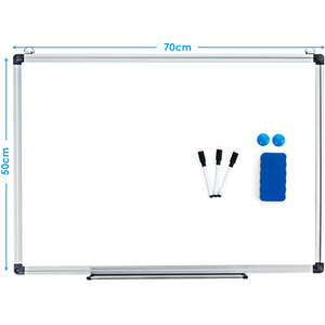 Wall Mounted Dry Erase Board - White by Costway