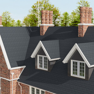 18 Piece Fish Scale Asphalt Roof Shingles - Black by lifeideas