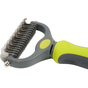 Double Sided Pet Rake - Green by Clever Paws