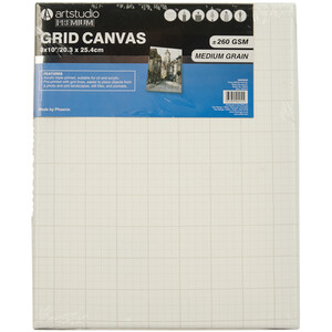 Grid Canvas - White / 8 x 10 inch by Art Studio