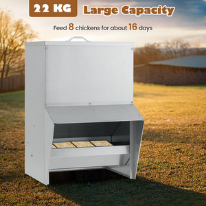 Automatic Poultry Feeder - Silver by Costway