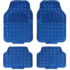Titan Metallic Universal Rubber Backed Car Mat 4 Piece Set - Blue by JVL