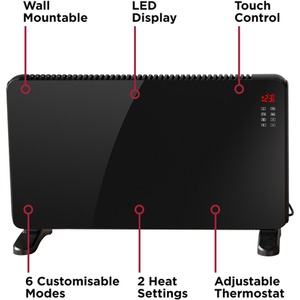2KW Smart Glass Panel Heater - Black by Black and Decker