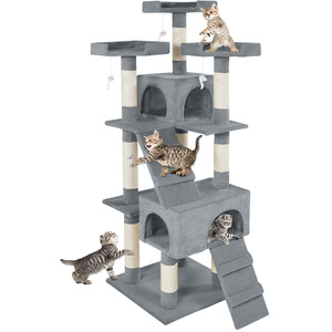 tectake Cat Tree Scratching Post Barney - Grey by tectake