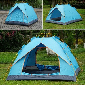 Outdoor Automatic Pop Up Camping Tent 3-4 Person Family Hiking Shelter - Blue by Gr8 Garden