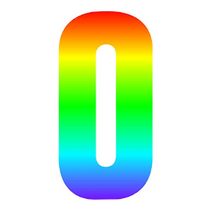 Rainbow Self Adhesive Number Sticker