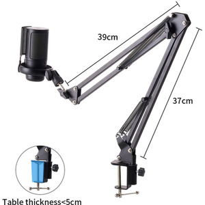 Condenser Microphone with Adjustable Boom Arm - Black by Livingandhome