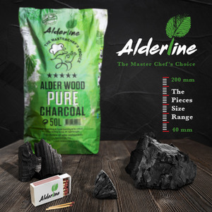 Alderline Alder Wood Pure BBQ Charcoal 50L by Alderline