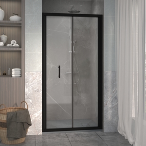 Bifold Shower Door Enclosure Reversible Folding Shower Cubicle - Matte Black / 80cm
