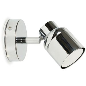 Benton IP44 Bathroom Spotlight Adjustable Wall Light and Warm LED Bulb - Silver by ValueLights