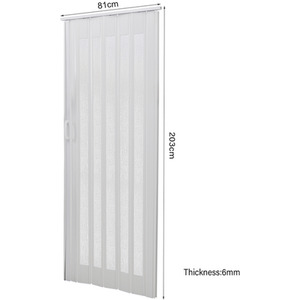 Transparent PVC Folding Pocket Door - White / 81cm by Livingandhome