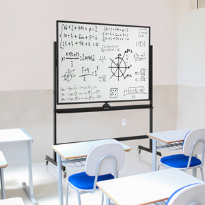 Magnetic Double Sided Whiteboard - Black by Costway