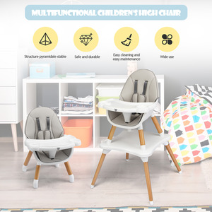4-in-1 Convertible Baby High Chair - Grey by Costway