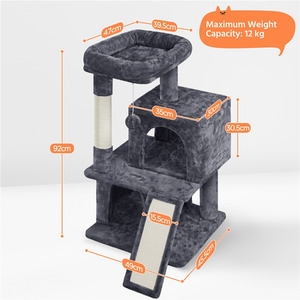 Yaheetech 91cm Cat Tree with Double Condos - Dark Grey by Yaheetech