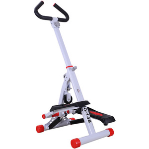 HOMCOM Home Stepper with Handle Hand Grip - White by HOMCOM