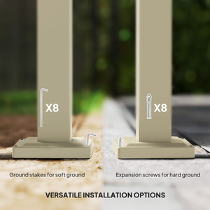 Outsunny 3 x 3(m) Outdoor Pergola with Retractable Roof, UPF30, Grey - Khaki by Outsunny