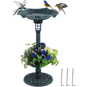 Standing Pedestal Birdbath Feeder Combo by Costway