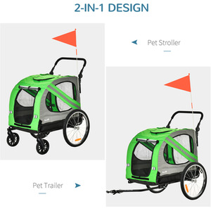 PawHut Bike Trailer 2-in-1 Pet Stroller by PawHut