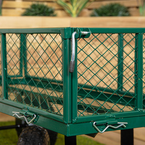 Heavy Duty Metal Garden Festival Cart Truck Trolley - Green by Samuel Alexander