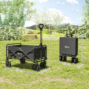 Outsunny Folding Outdoor Storage Bag with Telescopic Handle by Outsunny