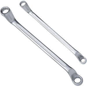 Spanner Set - Double-Ended Wrench, 5-Piece, 8 - 22 mm, Including Roll Bag - Black by tectake