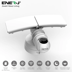 WiFi Outdoor Security Kit with IP Camera and Twin LED Floodlight - Black by EnerJ Smart