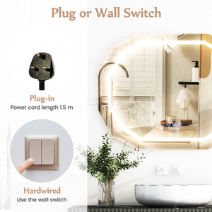 Bathroom Anti-Fog Mirror - Silver by Costway