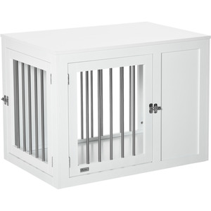 PawHut Dog Crate Pet Cage Kennel Furniture Style - White / 91.8cm by PawHut