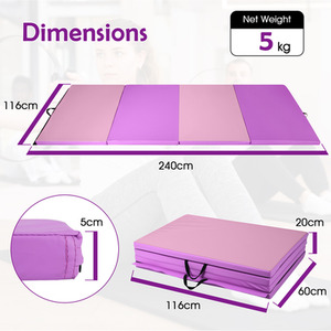 Folding Soft Floor Mat Gym Mat by Costway