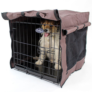 Waterproof Dog Cage Cover in Chocolate Brown - Chocolate Brown / 24in by Actiaspet