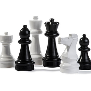 Large Chess Pieces - Black & White by Rolly