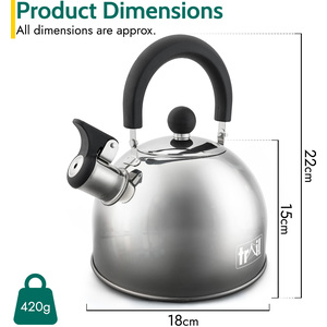 Whistling Camping Kettle - Silver by Trail