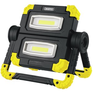 Draper LED Rechargeable Twin Flood Light - Black/yellow by Draper