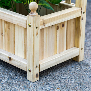 Outsunny Raised Garden Bed with Trellis Planter Box - Natural by Outsunny