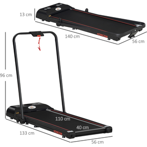 HOMCOM Folding Walking Treadmill Aerobic Walking Exercise Machine LED by HOMCOM