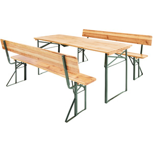 Picnic Table Set with Backrests - Brown by tectake