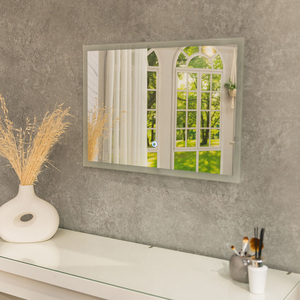 IP44 Bathroom Mirror Integrated LED Lights Touch Control and Demister Pad - Silver by ValueLights